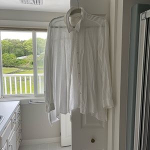 White Eileen fisher linen button down
